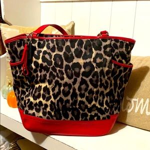 Cheetah Print AUTHENTIC COACH zippered tote